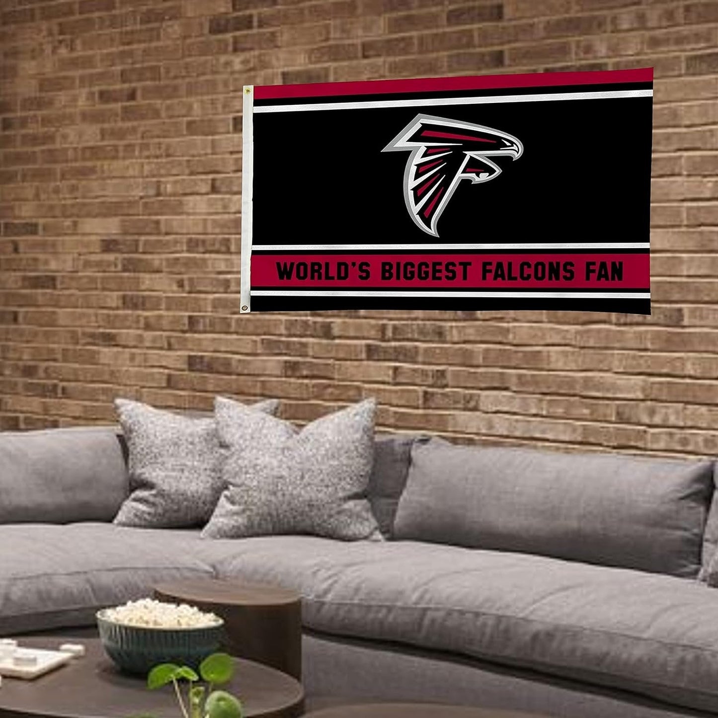 Atlanta Falcons 3x5 Feet Flag Banner, World's Biggest Fan, Metal Grommets, Single Sided, Indoor or Outdoor Use