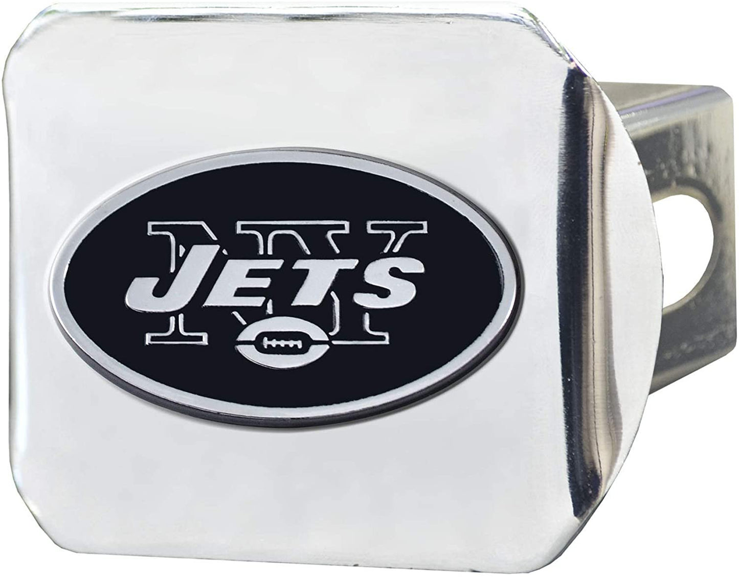 New York Jets Hitch Cover Solid Metal with Raised Chrome Metal Emblem 2" Square Type III