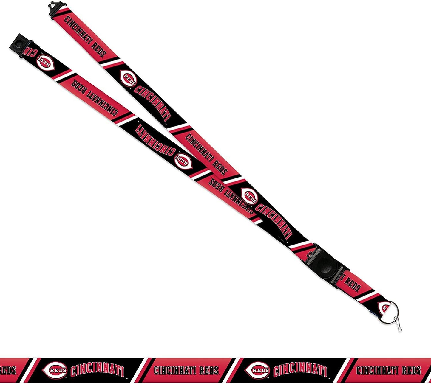 Cincinnati Reds Lanyard Keychain Double Sided 18 Inch Button Clip Safety Breakaway