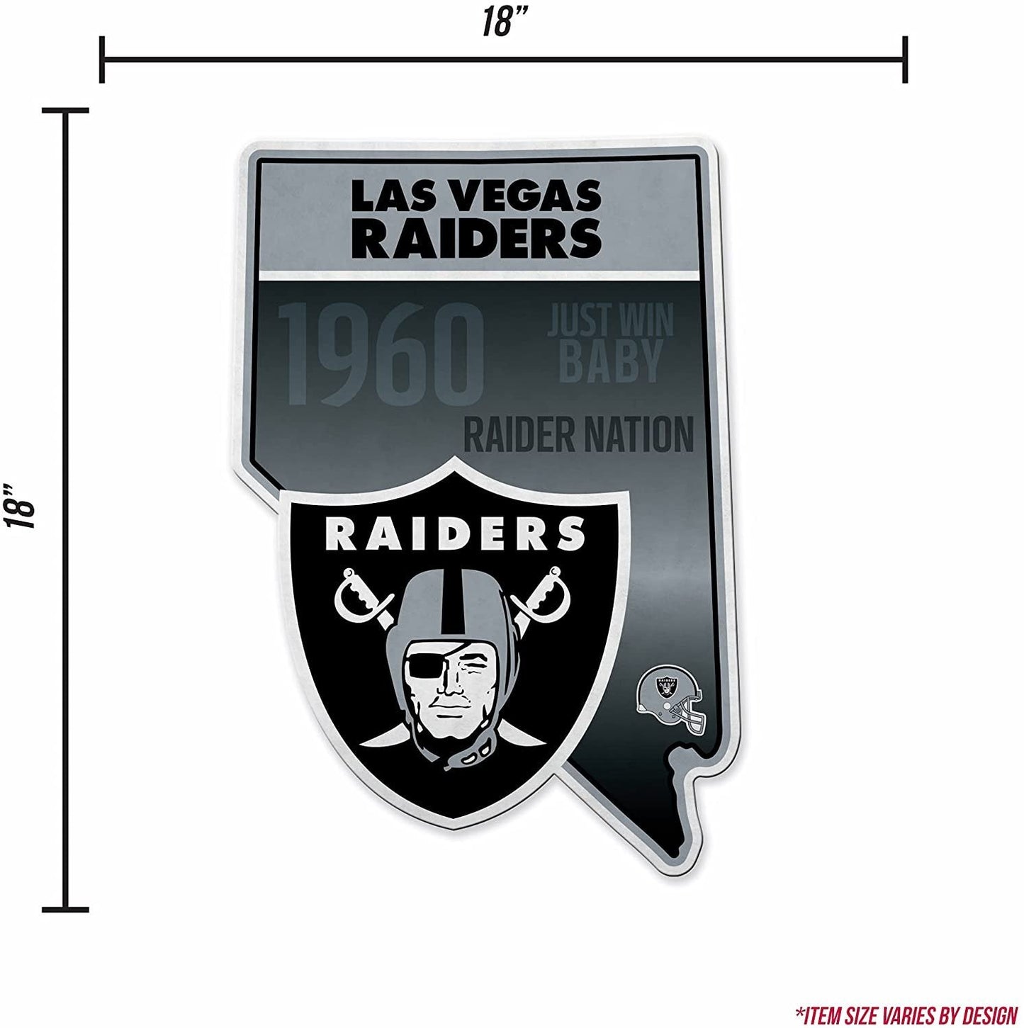 Las Vegas Raiders Pennant State Shape 18 Inch Soft Felt
