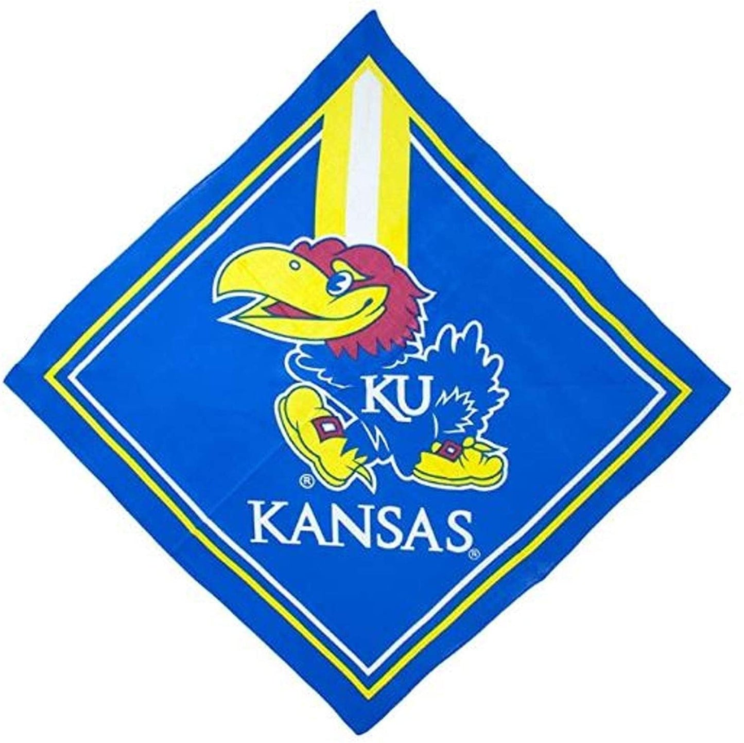 University of Kansas Jayhawks Bandana, Traditional Design, 21x21 Inch