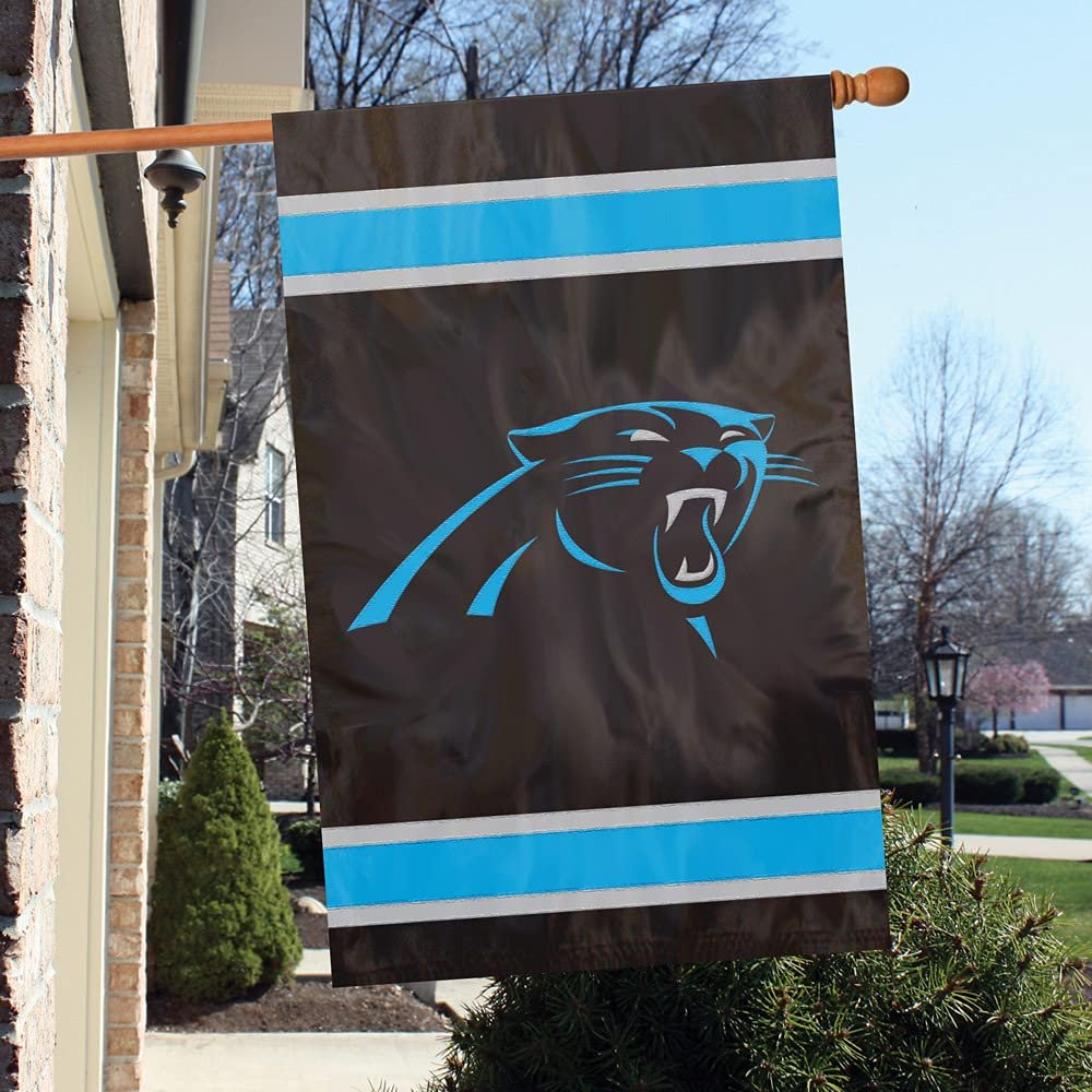 Carolina Panthers Premium Double Sided Banner Flag, Applique Embroidered, 28x44 Inches