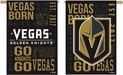 Vegas Golden Knights Premium Double Sided Banner Flag 28x44 Inch Fan Rules Design Indoor Outdoor
