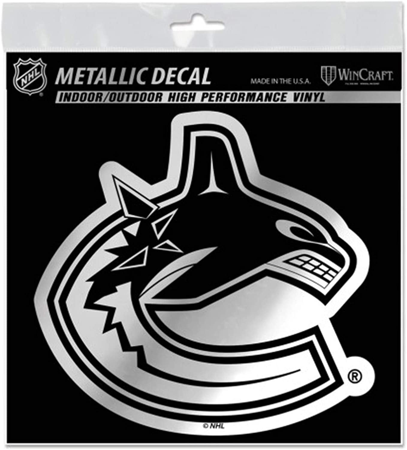 Vancouver Canucks 6 Inch Sticker Decal Chrome Color Design Flat Vinyl Auto Home