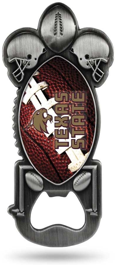 Texas State University Bobcats Party Starter Bottle Opener, Pewter