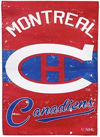 Montreal Canadiens Premium Garden Flag Linen Banner Double Sided 12.5x18 Inch Vintage Logo Design Outdoor
