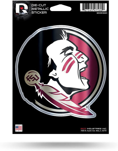 Florida State University Seminoles FSU 5 Inch Die Cut Shimmer Metallic Decal Sticker Flat Vinyl