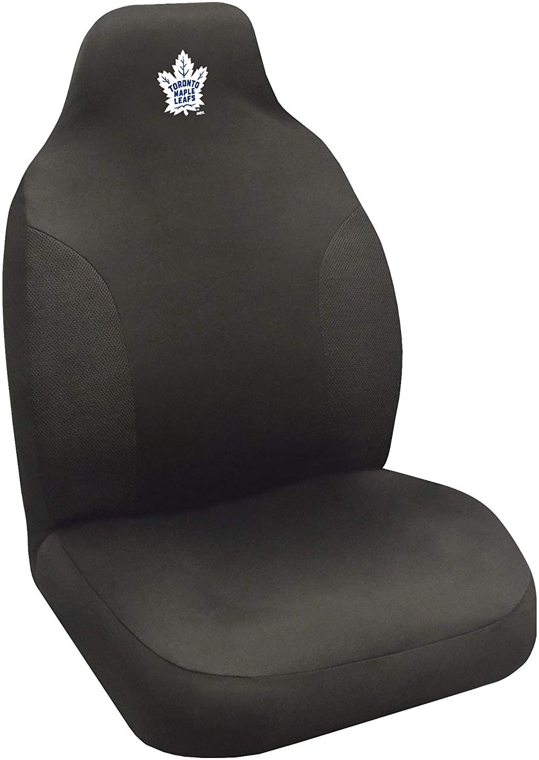 Toronto Maple Leafs Premium Embroidered Black Auto Bucket Seat Cover, 48x20 Inch, Elastic