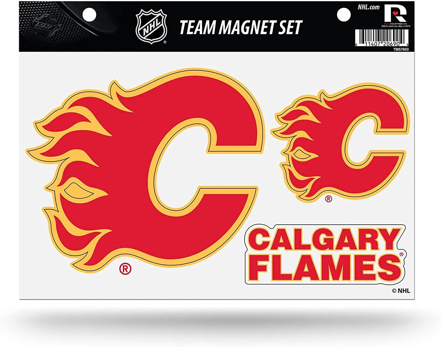 Calgary Flames Die Cut Team Magnet Set Sheet, 8x11 Inch