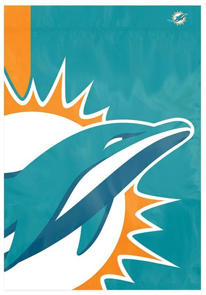 Miami Dolphins Garden Flag Banner Bold Logo Design 12.5x18 Inch