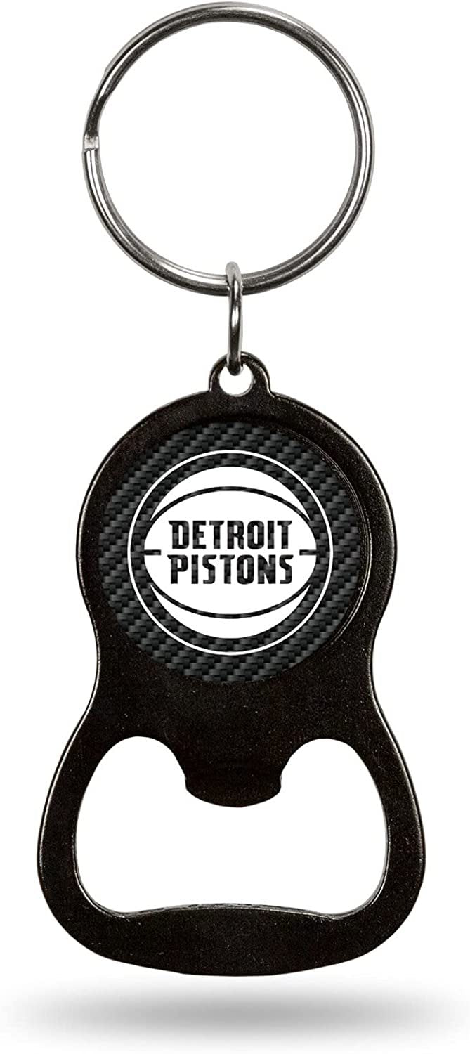 Detroit Pistons Keychain Bottle Opener Carbon Fiber Design Metal Basketball