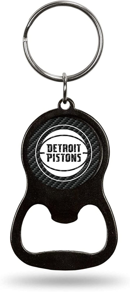 Detroit Pistons Keychain Bottle Opener Carbon Fiber Design Metal Basketball