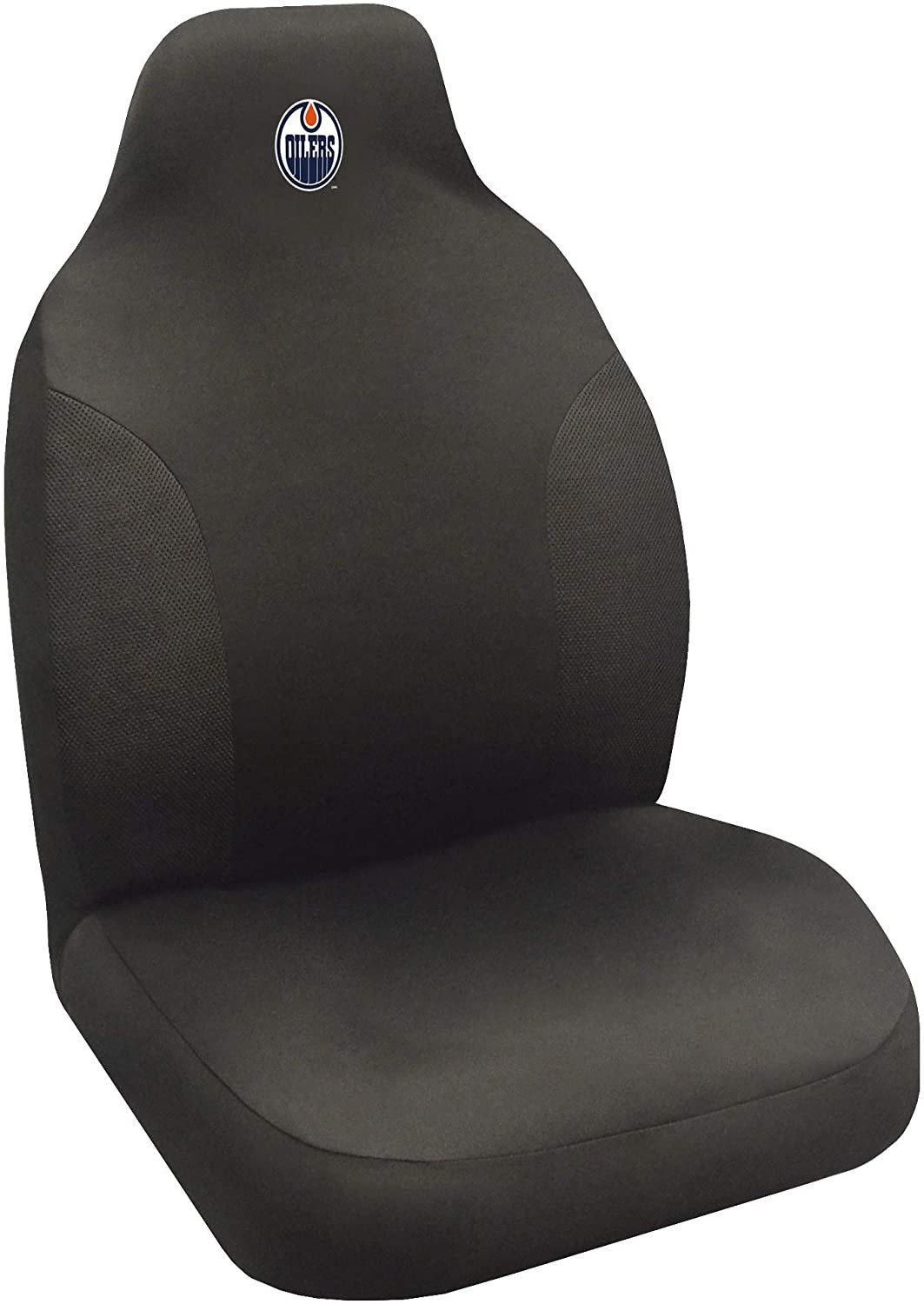 Edmonton Oilers Premium Embroidered Black Auto Bucket Seat Cover, 48x20 Inch, Elastic