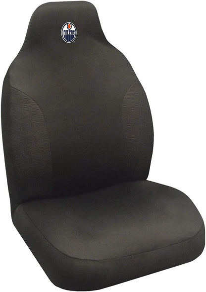 Edmonton Oilers Premium Embroidered Black Auto Bucket Seat Cover, 48x20 Inch, Elastic
