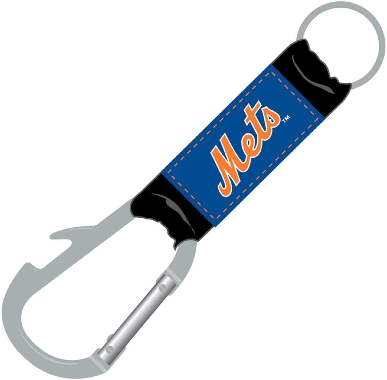 New York Mets Premium Carabiner Clip Keychain Bottle Opener Combo