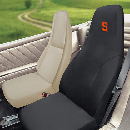 Syracuse University Orange Premium Embroidered Black Auto Bucket Seat Cover, 48x20 Inch, Elastic