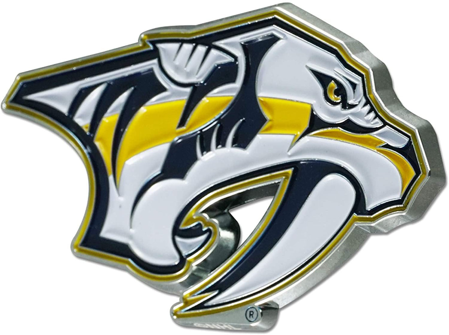 Nashville Predators Solid Metal Raised Auto Emblem Decal, Adhesive Tape Backing