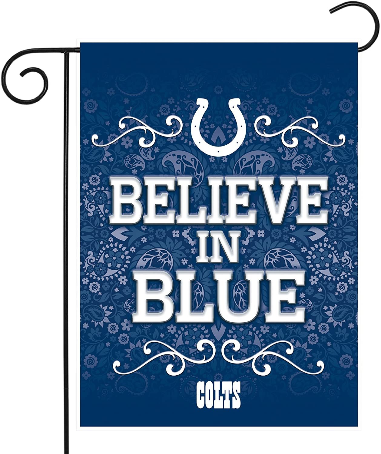 Indianapolis Colts Premium Double Sided Garden Flag Banner, 13x18 Inch, Display Pole Sold Separately