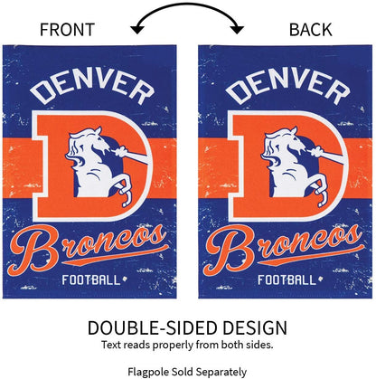 Denver Broncos Premium Double Sided Banner Flag 28x44 Inch Vintage Logo Design Indoor Outdoor