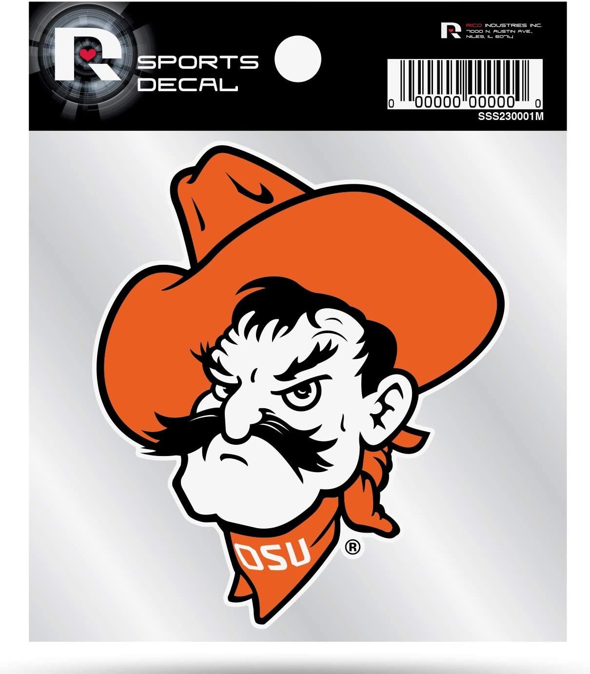 Oklahoma State Cowboys 4x4 Decal Sticker Mascot Logo Premium with Clear Backing Flat Vinyl Auto Home University