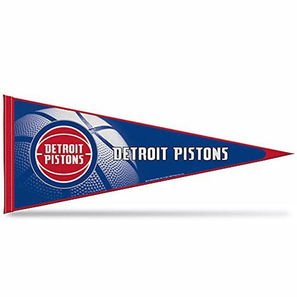 Detroit Pistons 12x30 Inch Pennant, Soft Felt, Easy to Hang