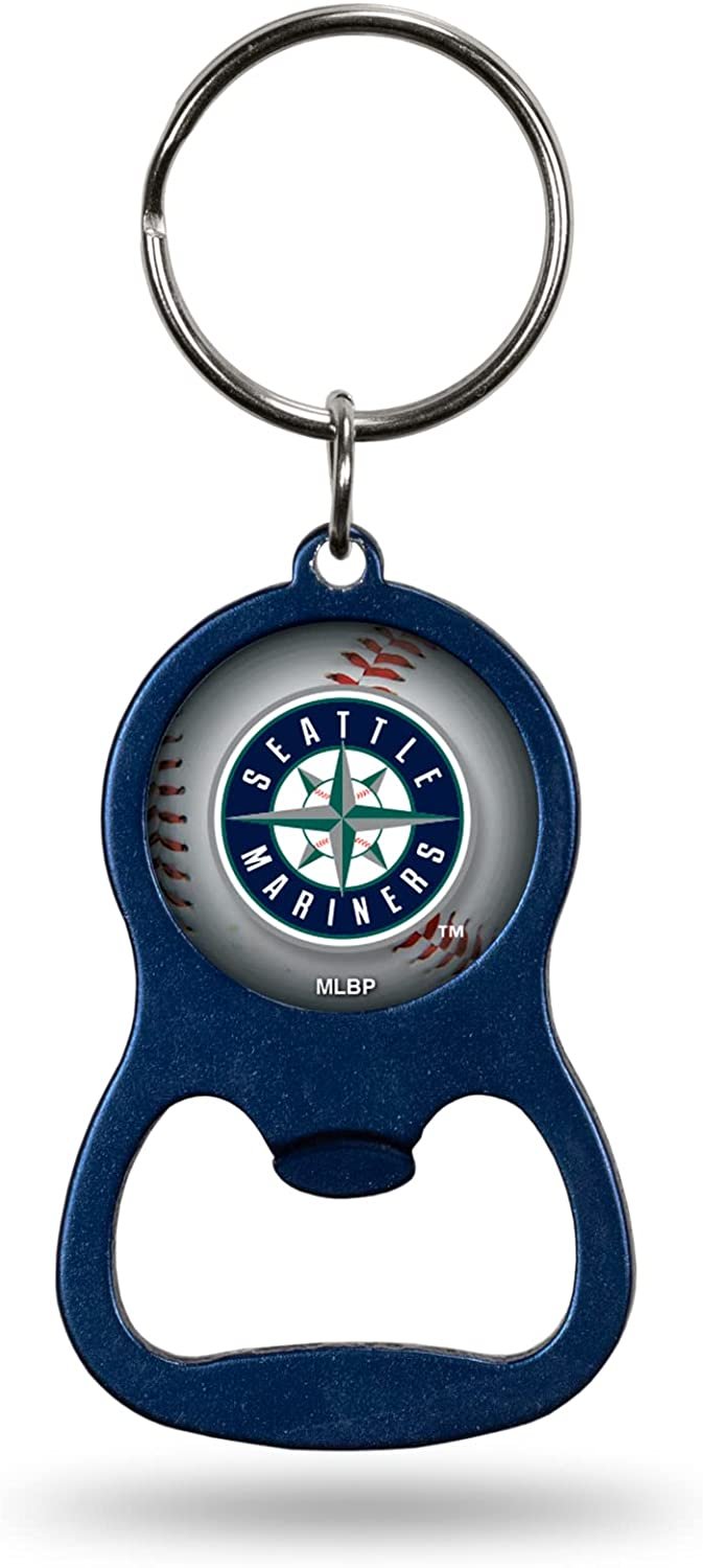 Seattle Mariners Premium Solid Metal Bottle Opener Keychain, Key Ring, Team Color