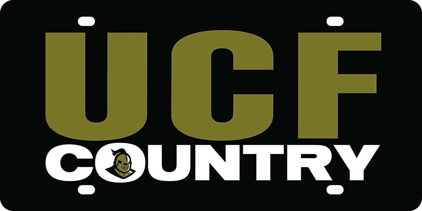 University of Central Florida Knights UCF Premium Laser Cut Tag License Plate, Mirrored Acrylic Inlaid, 6x12 Inch