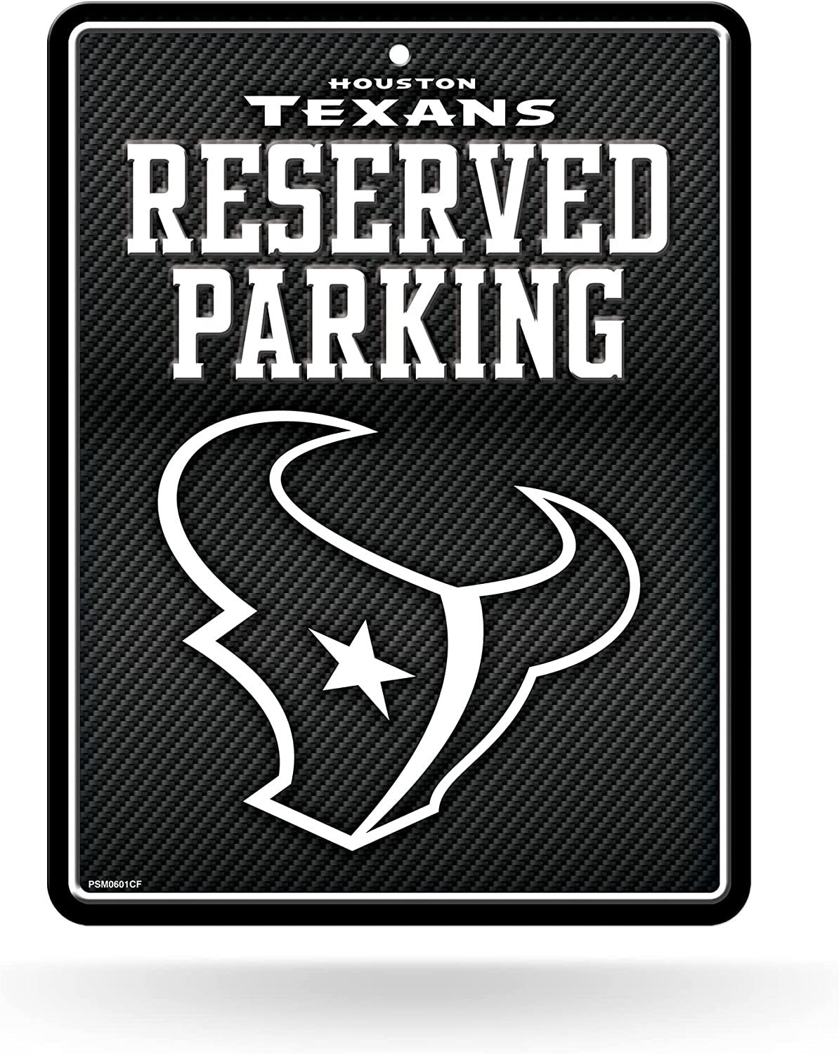 Houston Texans Metal Parking Novelty Wall Sign 8.5 x 11 Inch Carbon Fiber Design