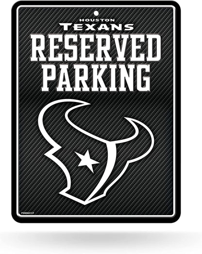 Houston Texans Metal Parking Novelty Wall Sign 8.5 x 11 Inch Carbon Fiber Design