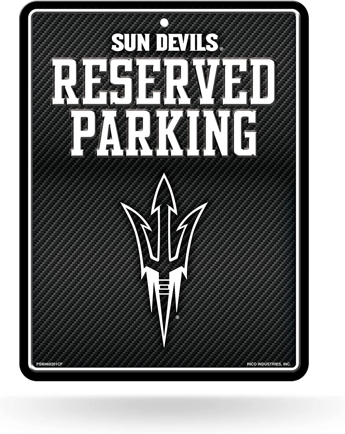 Arizona State University Sun Devils Metal Parking Novelty Wall Sign 8.5 x 11 Inch Carbon Fiber Design