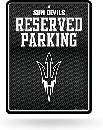 Arizona State University Sun Devils Metal Parking Novelty Wall Sign 8.5 x 11 Inch Carbon Fiber Design