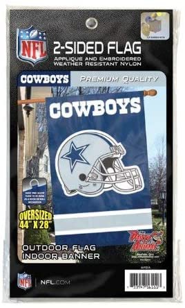 Dallas Cowboys Double Sided Banner Flag Embroidered Applique 44x28 Inch