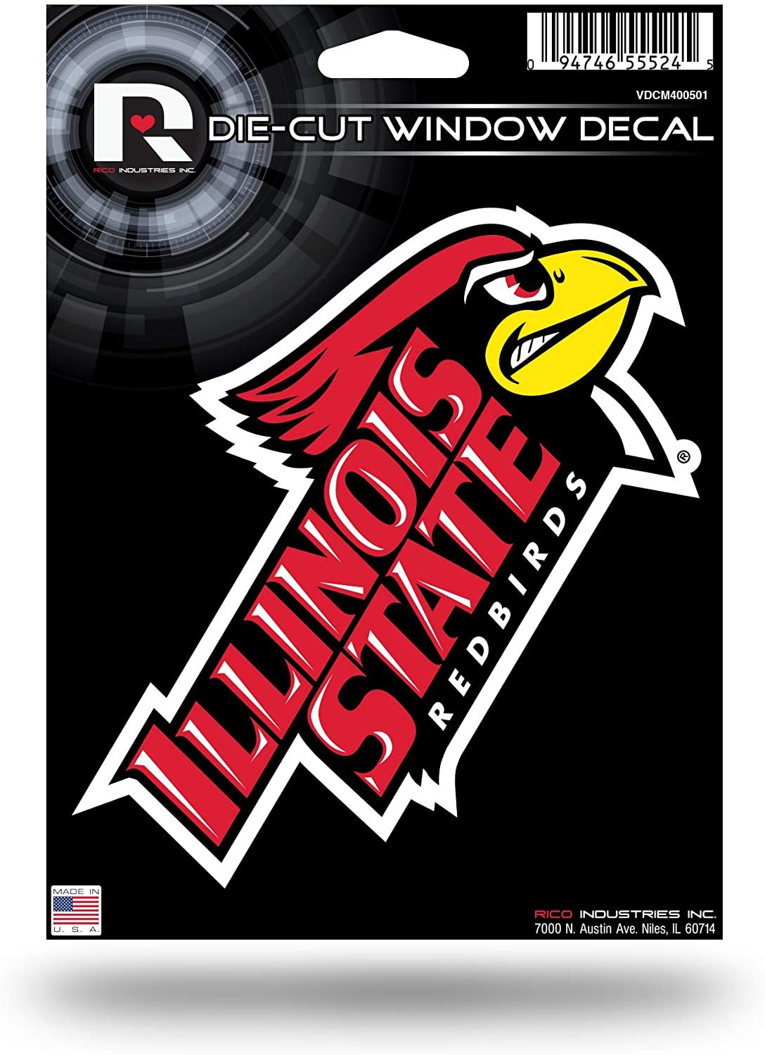 Illinois State University Redbirds 5 Inch Die Cut Flat Vinyl Decal Sticker Adhesive Backing