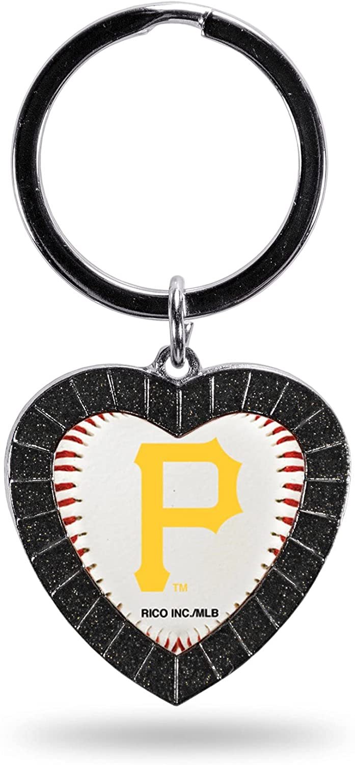 Pittsburgh Pirates Keychain Rhinestone Heart Decal Emblem Team Color Baseball