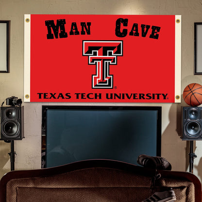 Texas Tech University Red Raiders 3x5 Feet Flag Banner, Man Cave Design, Metal Grommets, Outdoor Use, Single Sided