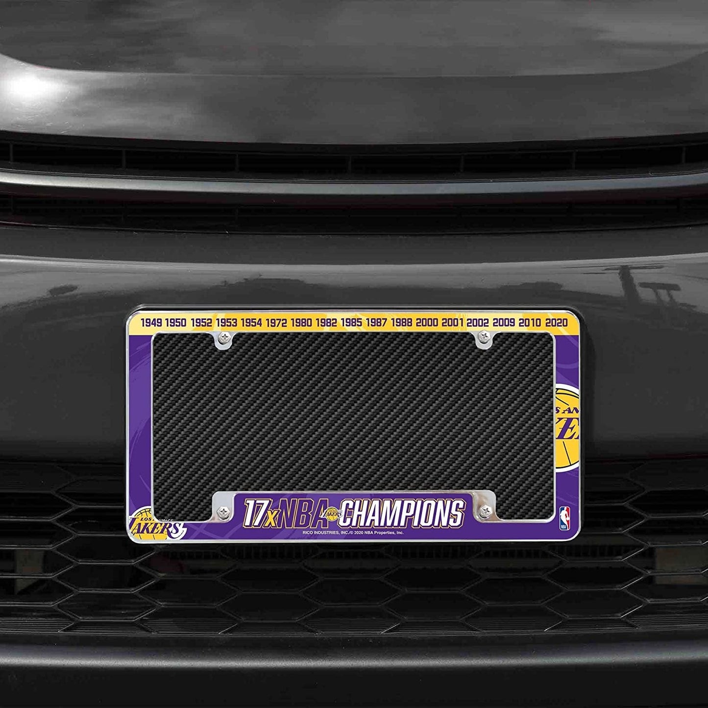 Los Angeles Lakers Metal License Plate Frame Tag Cover 17 Time Champions 12x6 Inch