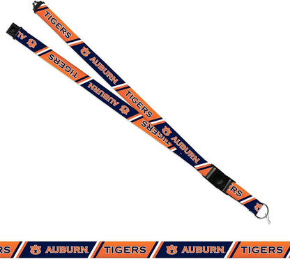 Auburn University Tigers Lanyard Keychain Double Sided 18 Inch Button Clip Safety Breakaway