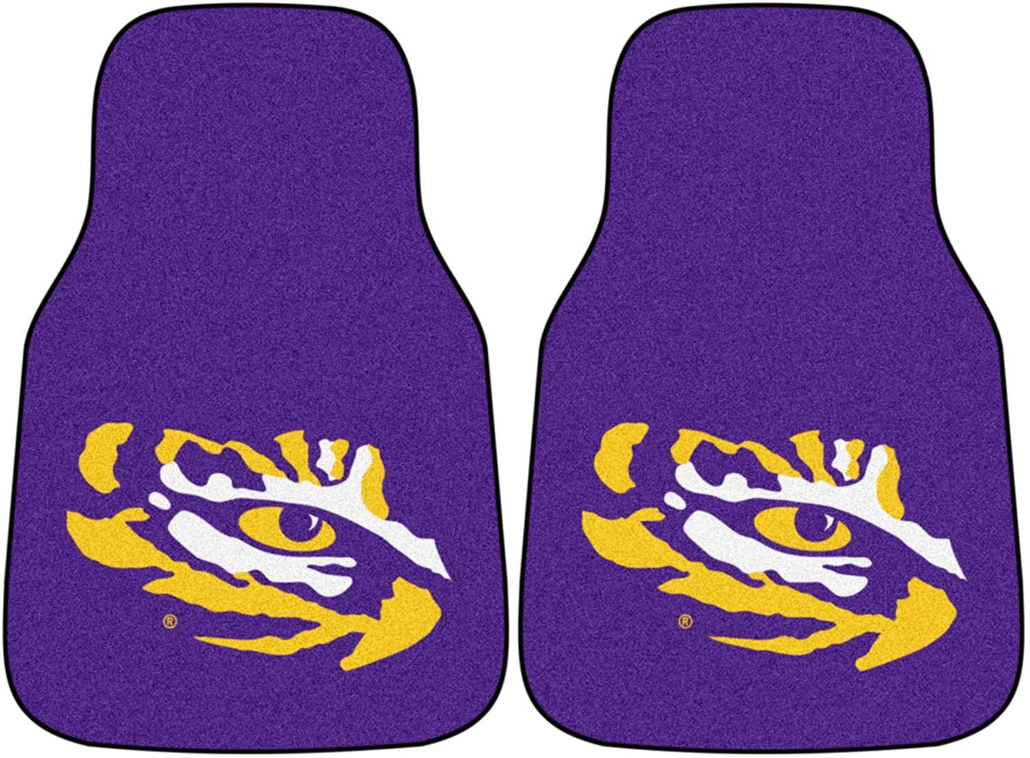 Louisiana State University Tigers LSU Front Floor Mats, Carpet Car Set, 18x27 Inch, Nylon, Set of 2