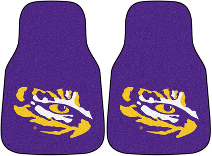 Louisiana State University Tigers LSU Front Floor Mats, Carpet Car Set, 18x27 Inch, Nylon, Set of 2