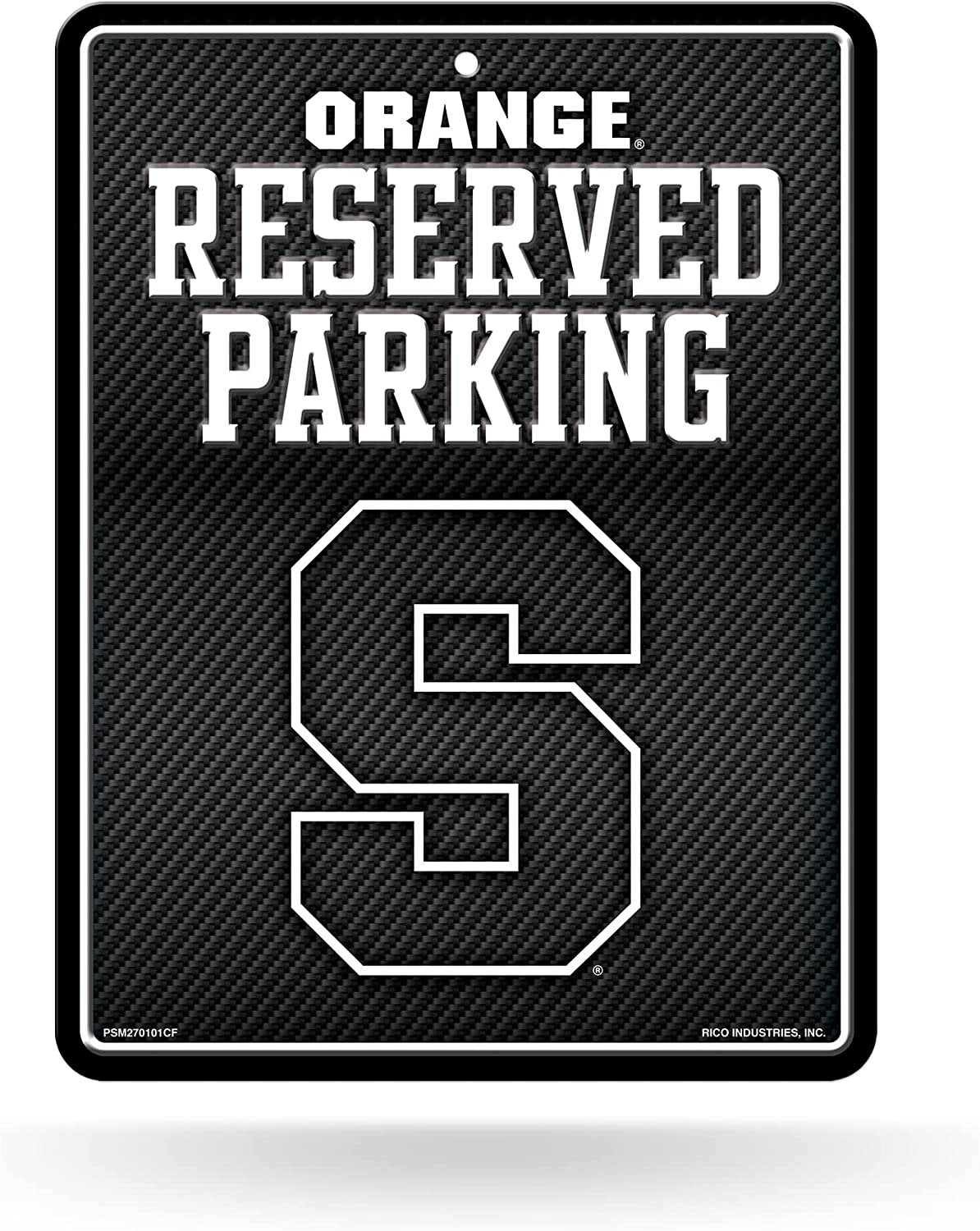 Syracuse University Orange Metal Parking Novelty Wall Sign 8.5 x 11 Inch Carbon Fiber Design