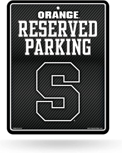 Syracuse University Orange Metal Parking Novelty Wall Sign 8.5 x 11 Inch Carbon Fiber Design