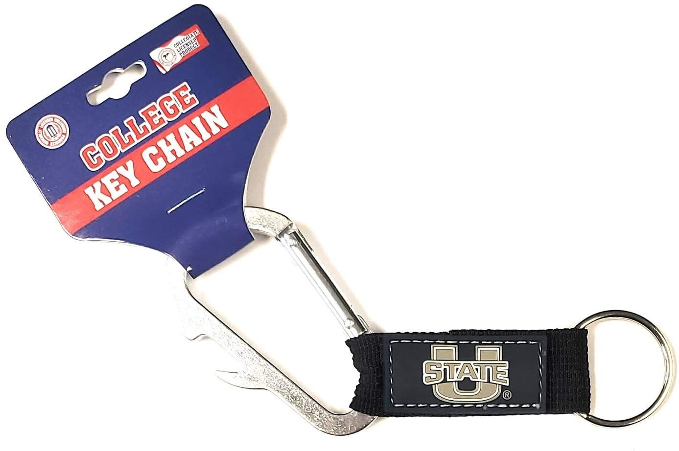 Utah State University Aggies Premium Carabiner Clip Bottle Opener Keychain Combo