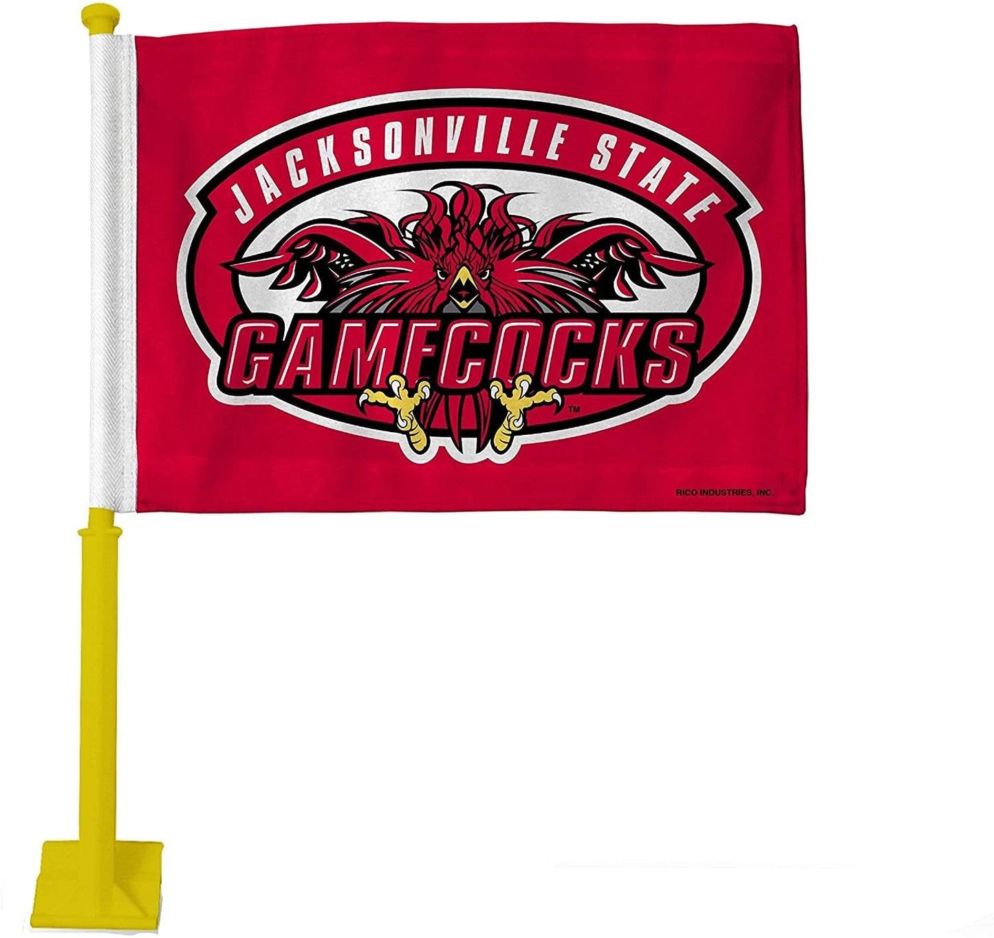 Jacksonville State University Gamecocks Car Flag with Display Pole