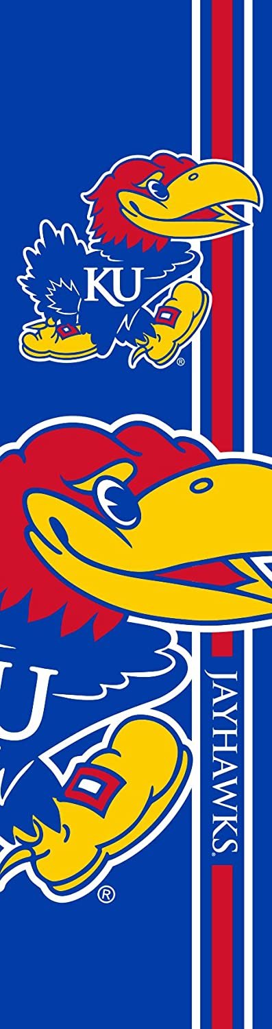 University of Kansas Jayhawks Door Banner Flag, 84 x 24 Inch, Elastic Straps on Back, House or Office