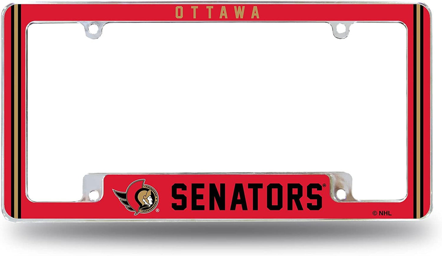 Ottawa Senators Metal License Plate Frame Chrome Tag Cover Alternate Design 6x12 Inch