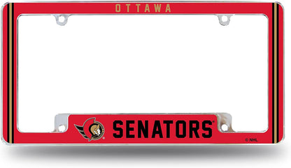 Ottawa Senators Metal License Plate Frame Chrome Tag Cover Alternate Design 6x12 Inch
