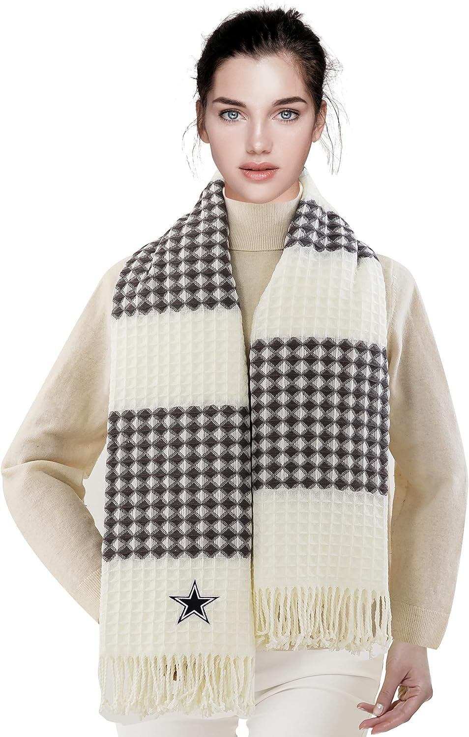 Dallas Cowboys Throw Blanket Waffle Weave Jacquard, 50x60 Inch, Unisex-Adult, 100% Acrylic