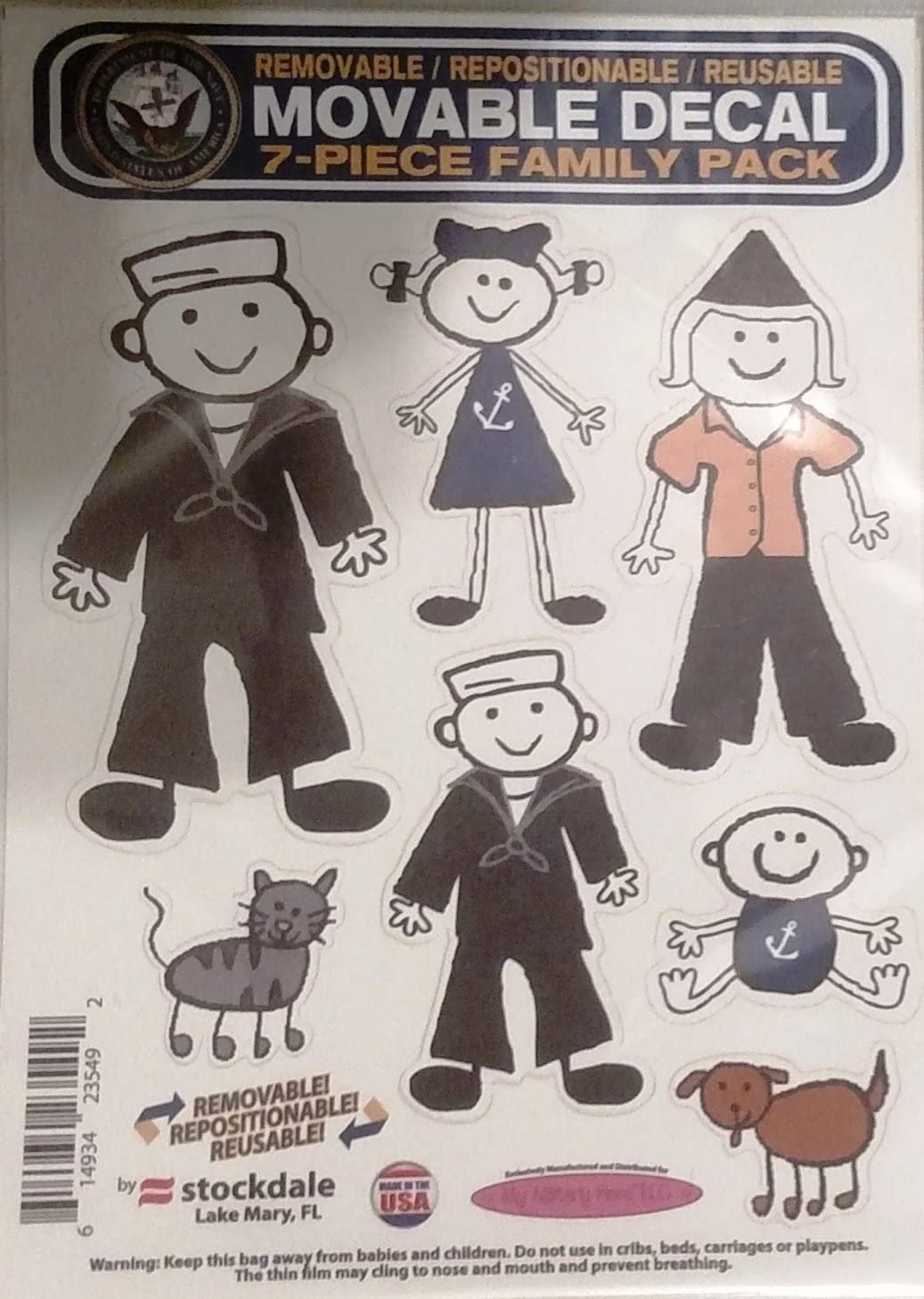 Navy Family Spirit Window Stickers Decal Sheet United States Navy Military
