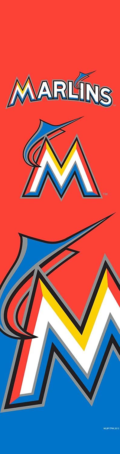 Miami Marlins Door Banner Flag, 84 x 24 Inch, Elastic Straps on Back, House or Office