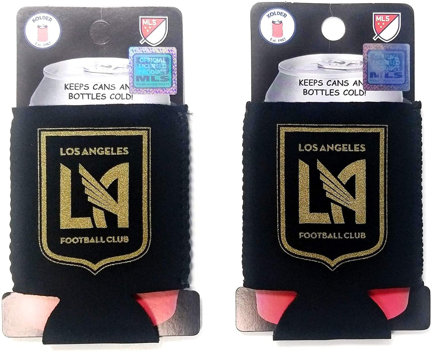 Los Angeles FC LA 2-Pack CAN Beverage Holder Neoprene Cooler Coolie MLS Soccer